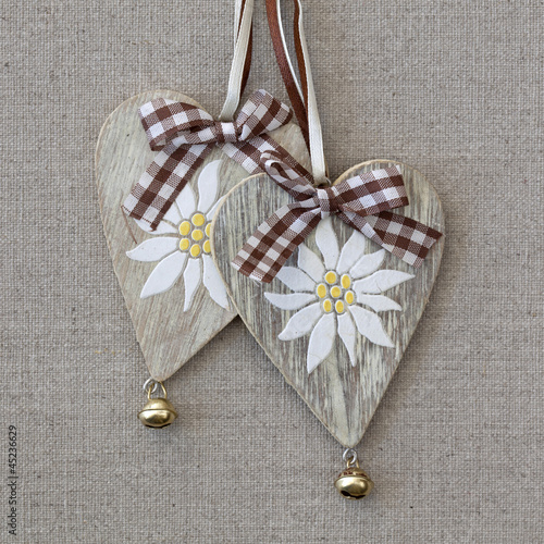 Photo: Two hearts with edelweiss Two hearts with edelweiss