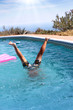 little boy under water