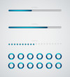 Blue loading bars and spinner