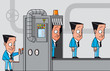 Cloning machine of businessmen