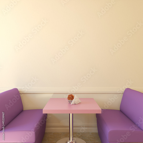 Illustration: Coffee house interior. Coffee house interior.