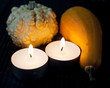 ambiance d'halloween bougies potirons