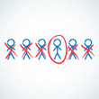 Konzept, Strichmännchen, Gruppe, Auswahl