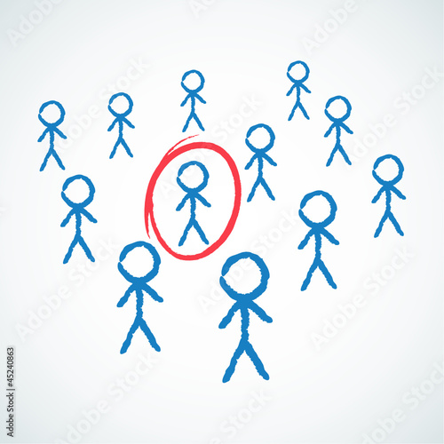Vector: Konzept, Strichmännchen, Gruppe, Auswahl 2 Konzept, Strichmännchen, Gruppe, Auswahl 2