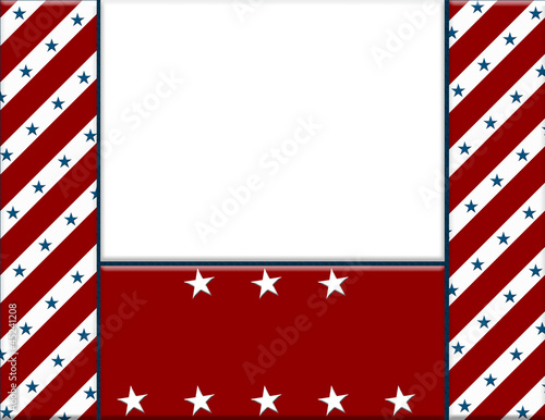 Illustration: Red and White American celebration frame for your message or inv Red and White American celebration frame for your message or inv