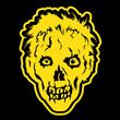 Zombie head in black background