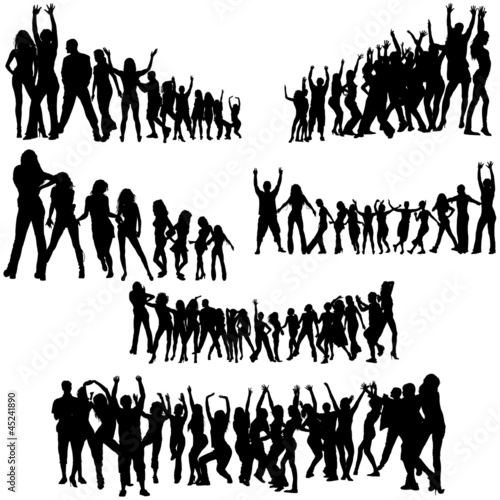 Vector: Crowd Silhouettes Crowd Silhouettes
