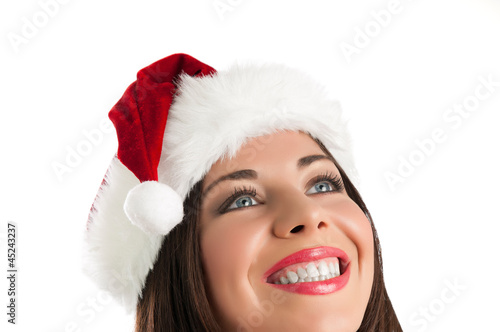 Photo: Christmas woman thinking Christmas woman thinking