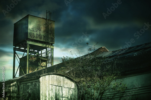 Photo: creepy old factory tower creepy old factory tower