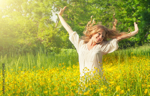 Photo: beautiful girl enjoying the summer sun beautiful girl enjoying the summer sun
