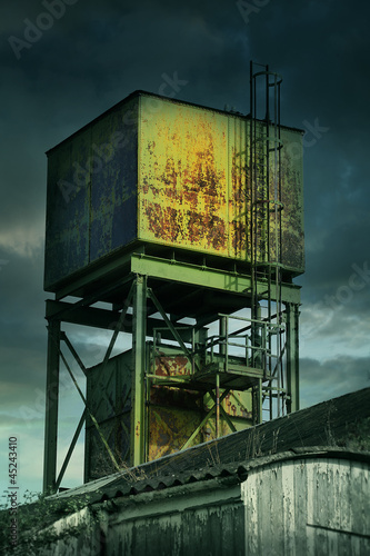 Photo: derelict factory tower derelict factory tower