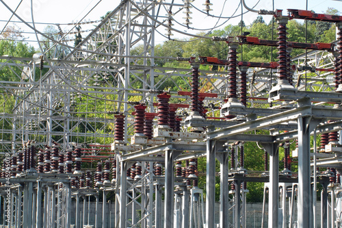 Photo: switches of a large high voltage power station switches of a large high voltage power station