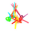 Photo: colorful drinking straws on a white background colorful drinking straws on a white background