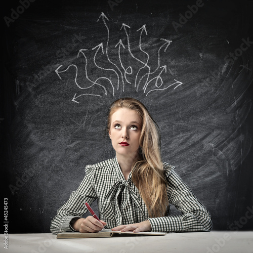 Photo: Blonde Beauty Thinking Blonde Beauty Thinking