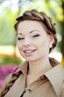 Photo: Woman in a retro style in the city Woman in a retro style in the city