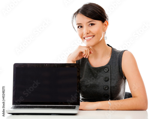 Photo: Business woman with a laptop Business woman with a laptop