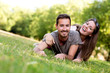 Happy couple outdoors