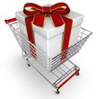 Einkaufswagen  mit Geschenk