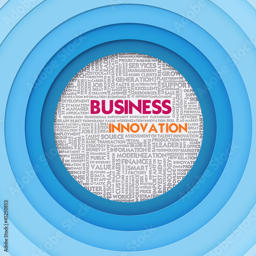 Photo: Business word cloud for business concept, Business Innovation Business word cloud for business concept, Business Innovation