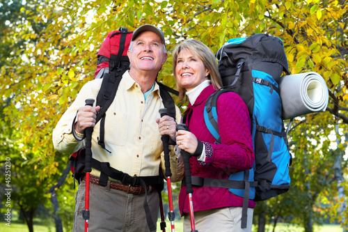 Photo: Senior tourists couple. Senior tourists couple.