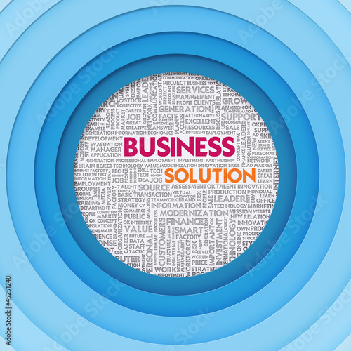 Photo: Business word cloud for business concept, Business Solution Business word cloud for business concept, Business Solution
