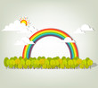 Rainbow over forest