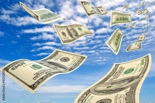 Illustration: Money in the sky. Money in the sky.