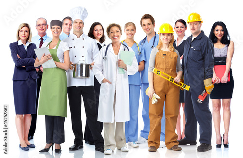 Photo: Group of industrial workers. Group of industrial workers.