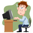illustration of Business man working hard