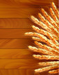 Vector: Ears of wheat on wooden background. Vector. Ears of wheat on wooden background. Vector.