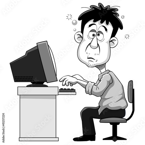 Vector: illustration of Business man working tired illustration of Business man working tired
