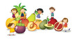 kids and fruits