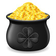 Pot full of gold coin
