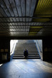 Lonely man sitting on the stairs