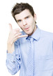 Isolated Young Male Businessman At Call Centre