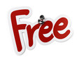 free sticker over white