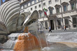 Fountain detail and Palazzo Montecitorio.