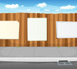 Empty Signs On Urban Wood Fence