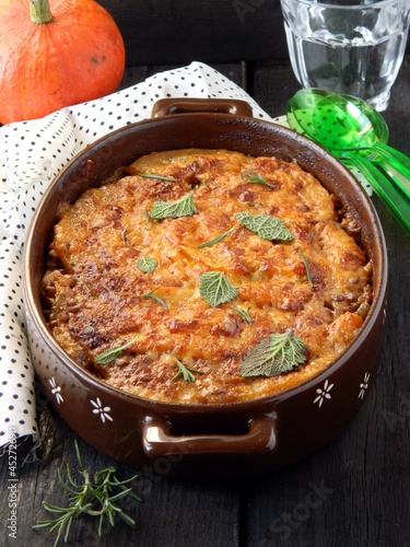 Photo: Baked pumpkin and lentil Baked pumpkin and lentil