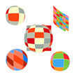shiny balls and hearts different colors