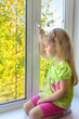 Sad girl in the window