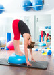 Bosu ball for fitness instructor woman in aerobics