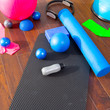Aerobic Pilates stuff like mat balls roller magic ring
