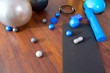 Aerobic Pilates stuff like mat balls roller magic ring