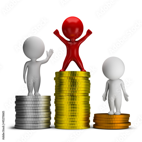 Illustration: 3d small people - thoughts and income 3d small people - thoughts and income