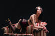 Photo: beautiful naked brunette on the couch beautiful naked brunette on the couch