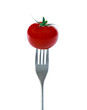 Tomate auf Gabel
