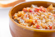 Eggplant caviar in the rustic bowl