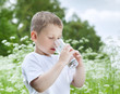 Child drinking pure water