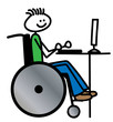 Rollstuhlfahrer am Computer